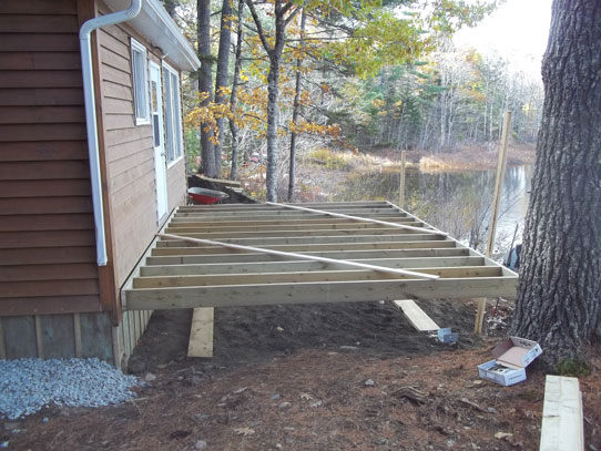 New deck added to front of cottage
